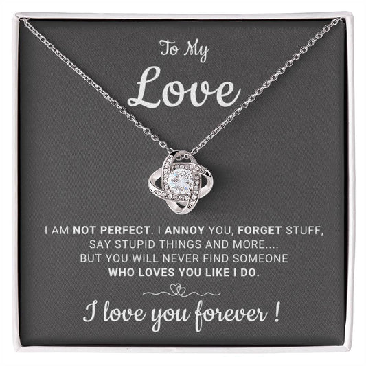 Gift For Her - I Will Love You Forever - Love Knot Necklace