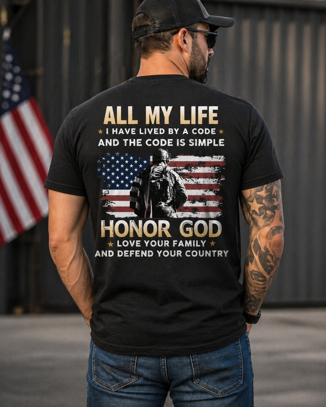 All My Life Honor God T-Shirt – Faith Family Country