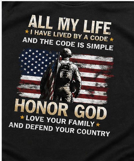 All My Life Honor God T-Shirt – Faith Family Country